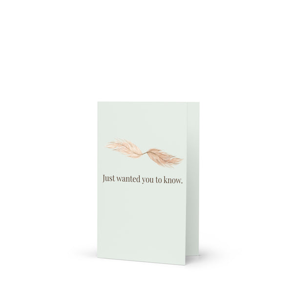 Just wanted you to know.