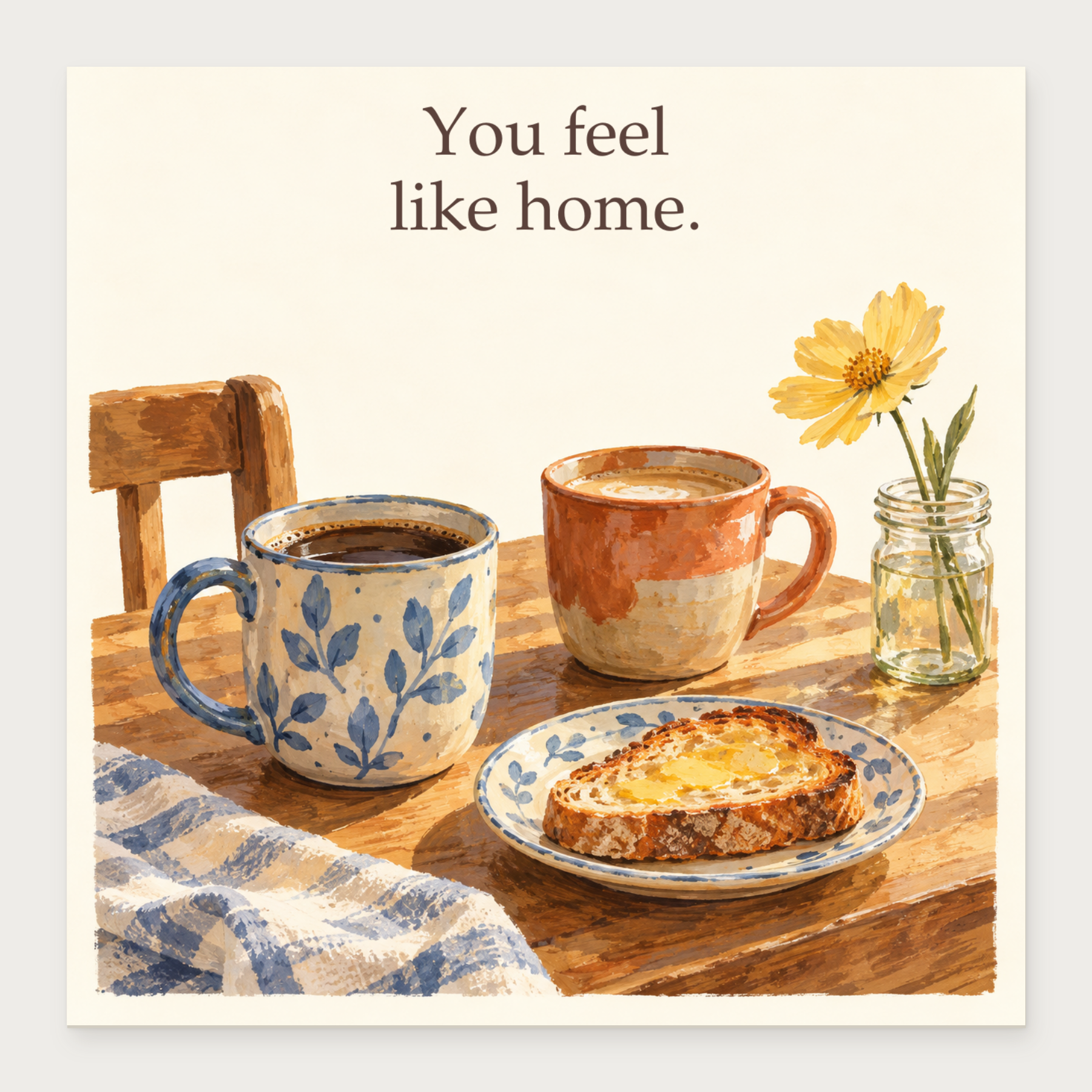 You feel like home.